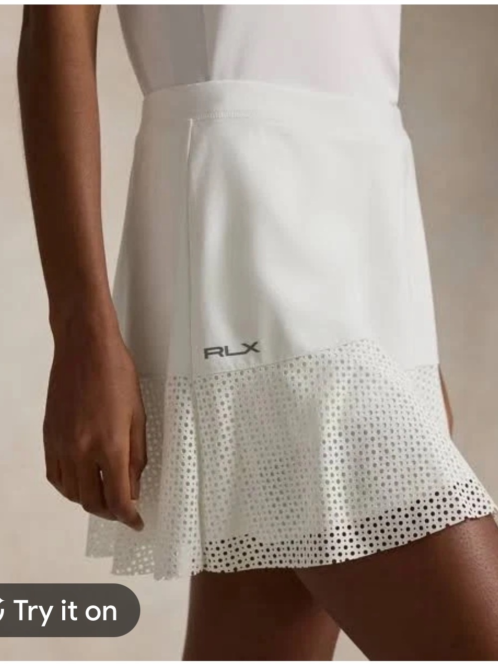 Ralph Lauren White Eyelet Hem Golf Skort